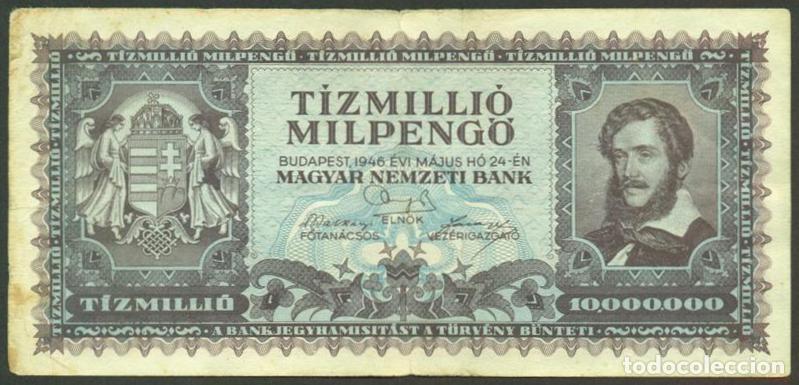 Billetes extranjeros: HUNGRIA. 10000000 milpengo 24.5. 1946. Pick 129.