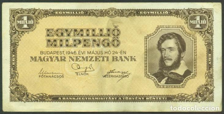 Billetes extranjeros: HUNGRIA. 1 Million Milpengo 24.5. 1946. Pick 128.