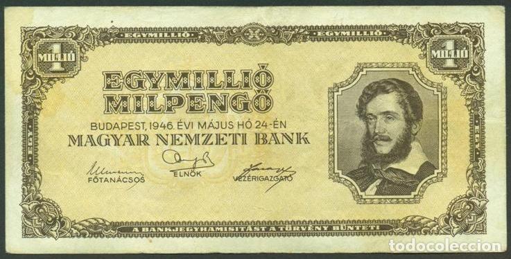 Billetes extranjeros: HUNGRIA. 1 Million Milpengo 24.5. 1946. Pick 128.