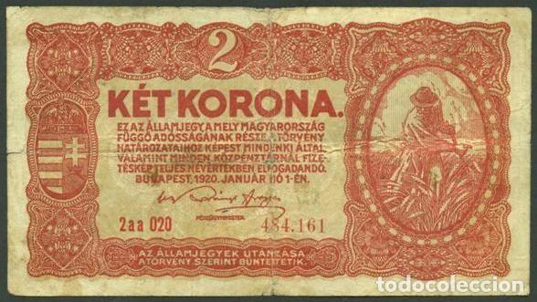 Banconote internazionali: HUNGRIA. 2 korona 1920. Pick 58. Ver letra del N&ordm; de serie.