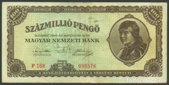 Billetes extranjeros: HUNGRIA. 100000000 pengo 14.3. 1946. Pick 124.