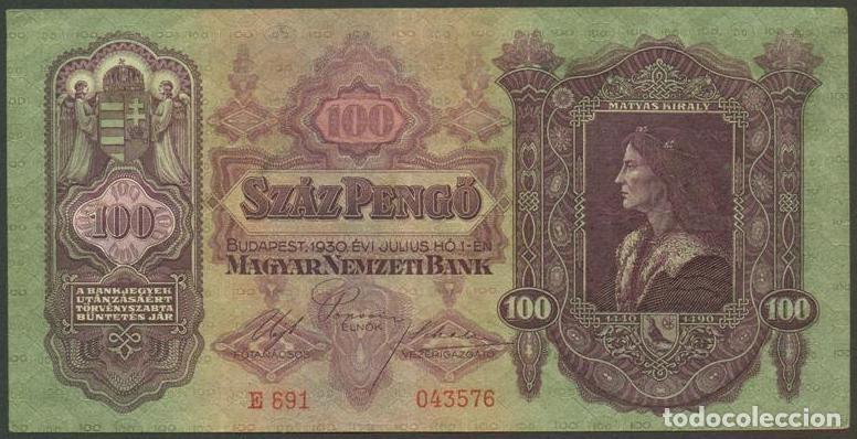 Billetes extranjeros: HUNGRIA. 100 pengo 1930. Pick 98.
