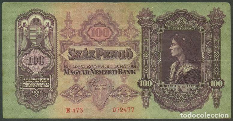 Billetes extranjeros: HUNGRIA. 100 pengo 1930. Pick 98.