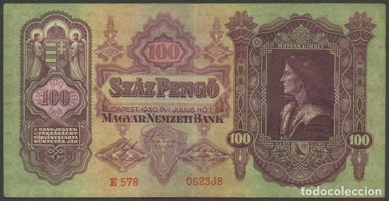 Billetes extranjeros: HUNGRIA. 100 pengo 1930. Pick 98.