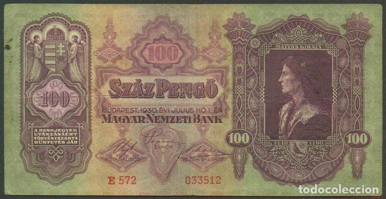 Billetes extranjeros: HUNGRIA. 100 pengo 1930. Pick 98.