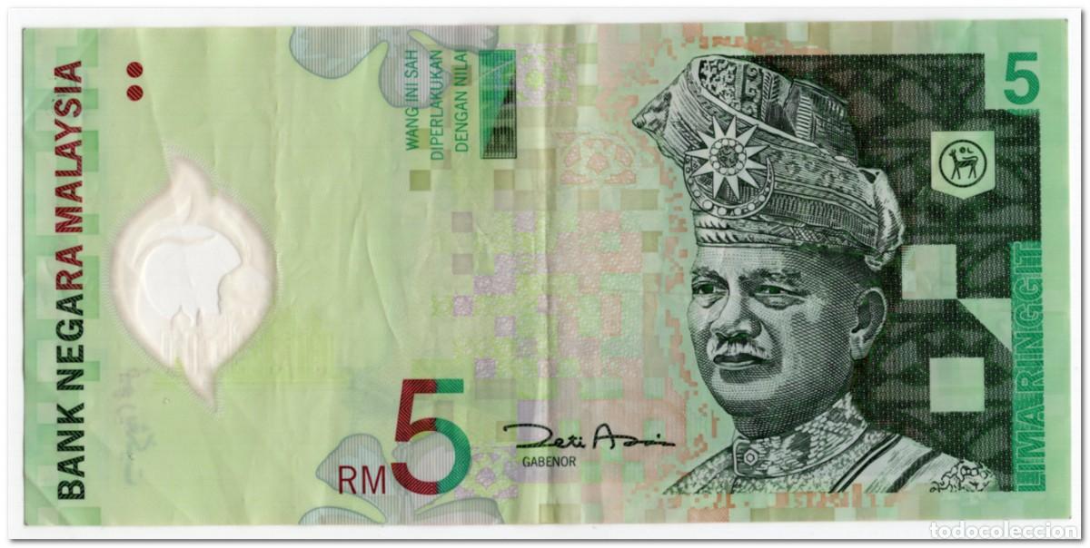 Billetes extranjeros: MALAYSIA,5 RINGGIT,2004,P.47,POLYMER,F-VF