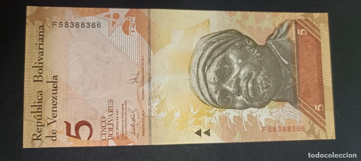 Billetes extranjeros: VENEZUELA 5 BOLIVARES 2007 S/C P=89