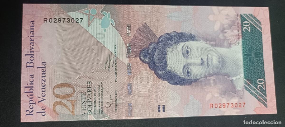 Billetes extranjeros: VENEZUELA 20 BOLIVARES 2011 S/C P=91