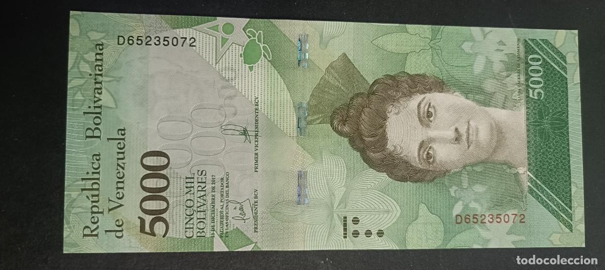 Billetes extranjeros: VENEZUELA 5000 BOLIVARES 2017 S/C P=97