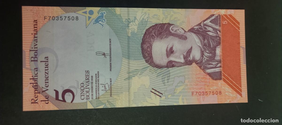 Billetes extranjeros: VENEZUELA 5 BOLIVARES 2018 S/C P=102