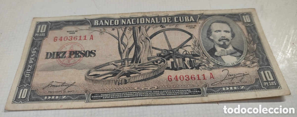 Billetes extranjeros: 10 Pesos Rep&uacute;blica Cuba 1958