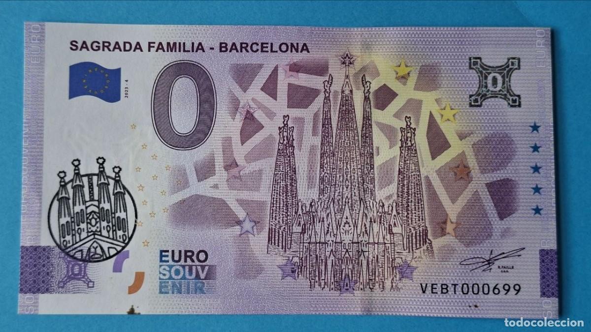Billets internationaux: BILLETE 0 Euro Souvenir SELLADO desplazado Espa&ntilde;a: VEBT 2023-4 SAGRADA FAMILIA - BARCELONA
