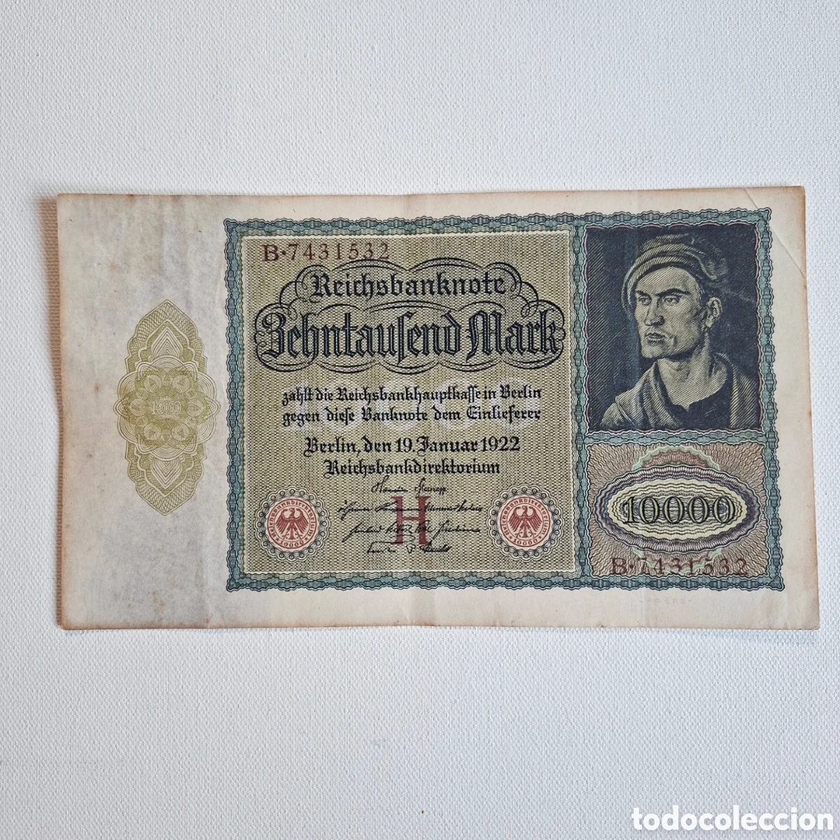 Billetes extranjeros: Billete alem&aacute;n 10.000marcos 1922