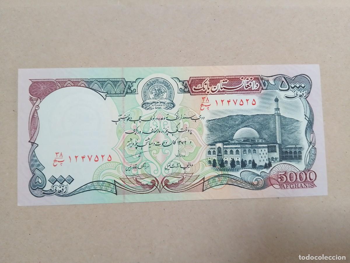 Billetes extranjeros: Billete Afganist&aacute;n, 5000 afganis, a&ntilde;o 1993, UNC
