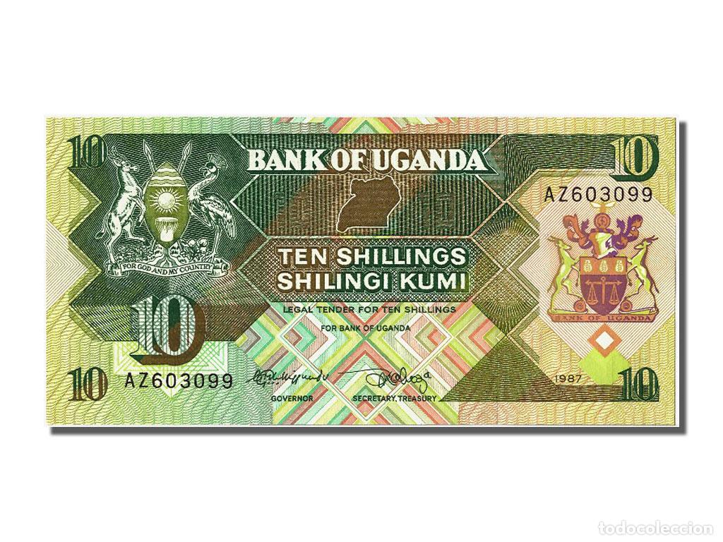 Billetes extranjeros: [#301290] Billete, 10 Shillings, 1987, Uganda, UNC
