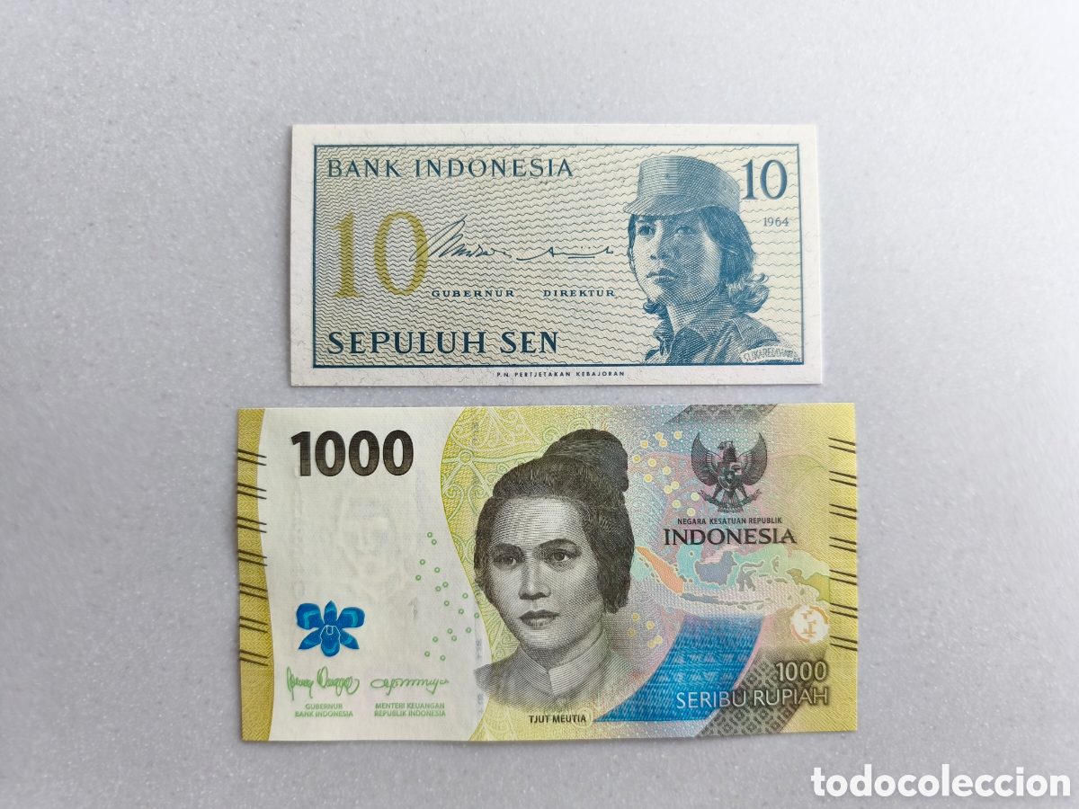 Billetes extranjeros: Lote 2 billetes Indonesia sc