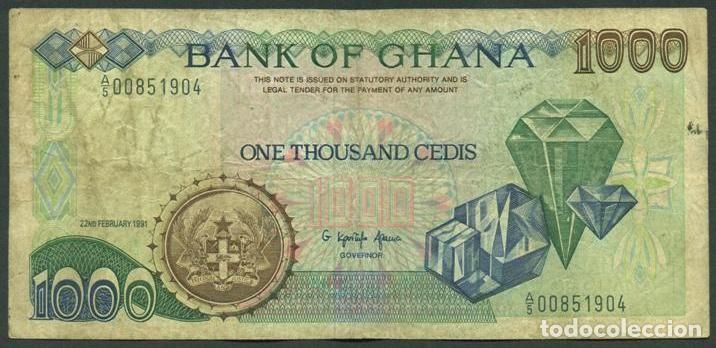 Billetes extranjeros: GHANA. 1000 cedis 1991. Pick 29a.