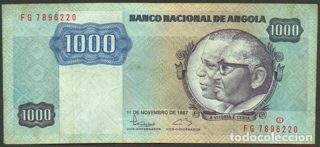Billetes extranjeros: ANGOLA. 1000 kwanzas 11.11.1987. Firma 15. Pick 121b.