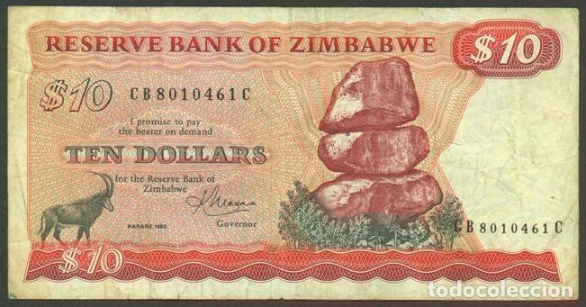 Billetes extranjeros: ZIMBABWE. 10 $ 1983. Pick 3d