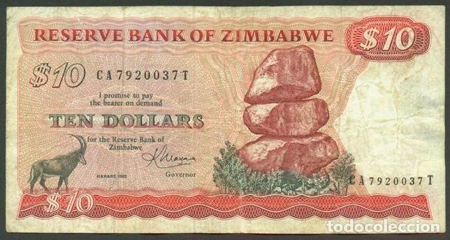 Billetes extranjeros: ZIMBABWE. 10 $ 1983. Pick 3d