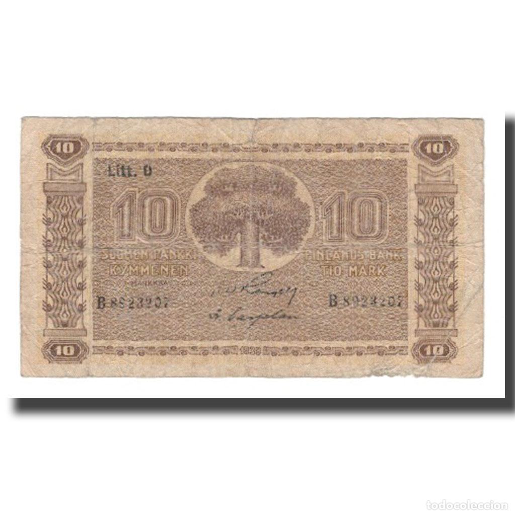 Billetes extranjeros: [#569159] Billete, 10 Markkaa, 1939 (1939-45), Finlandia, KM:70a, BC