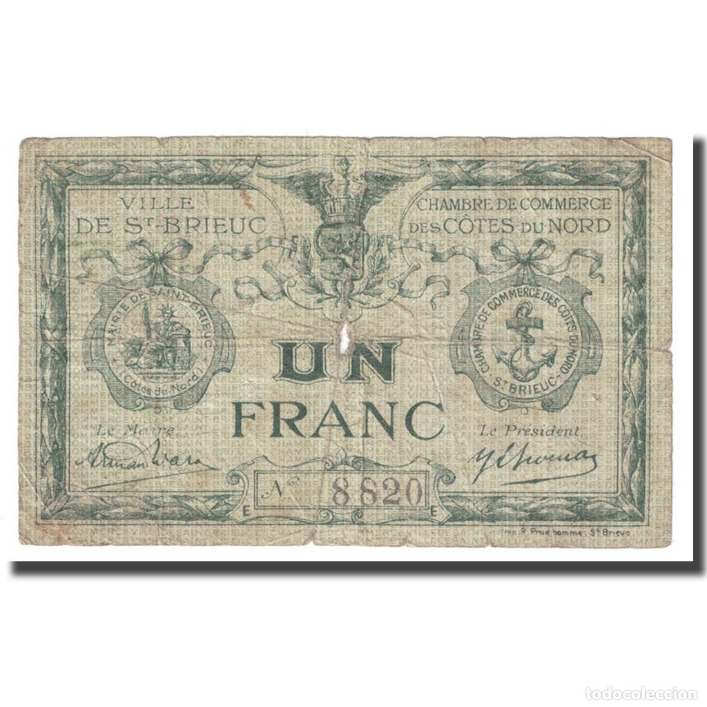 Billetes extranjeros: [#647068] Francia, Saint-Brieuc, 1 Franc, BC, Pirot:111-12