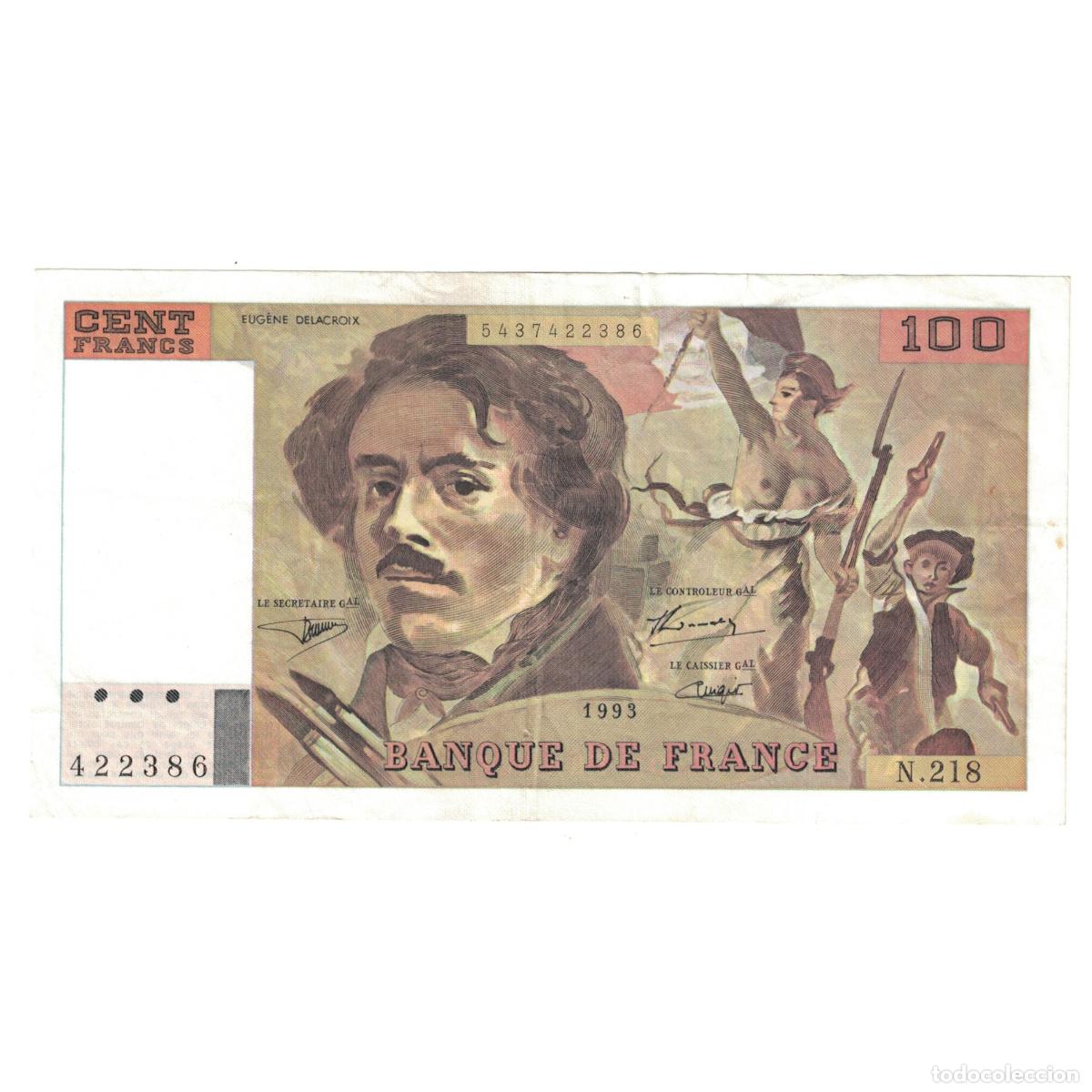 Billetes extranjeros: [#634853] Francia, 100 Francs, Delacroix, 1993, N.218, EBC, Fayette:69bis.5, KM:154g