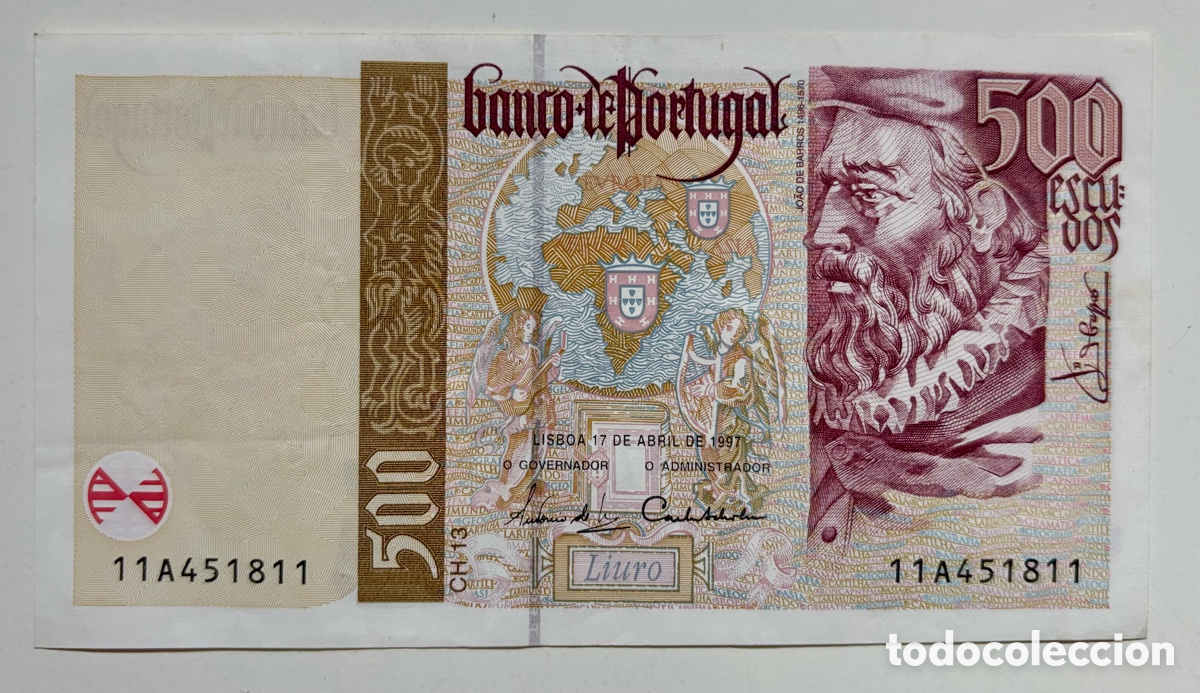 Billetes extranjeros: Billete PORTUGAL 500 Escudos 1997
