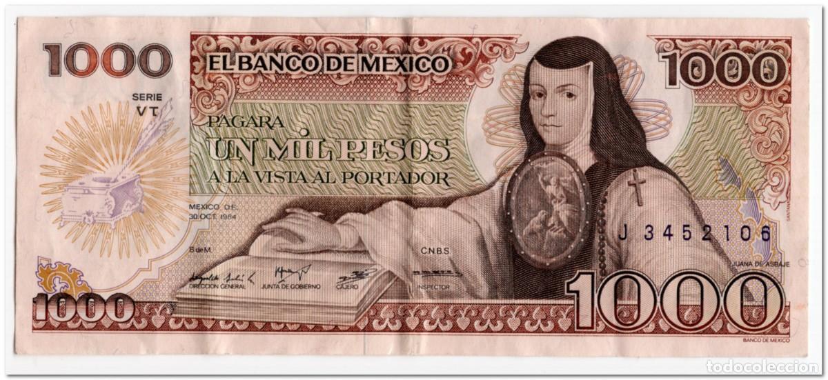 Billetes extranjeros: MEXICO,1000 PESOS,1984,P.81,aVF