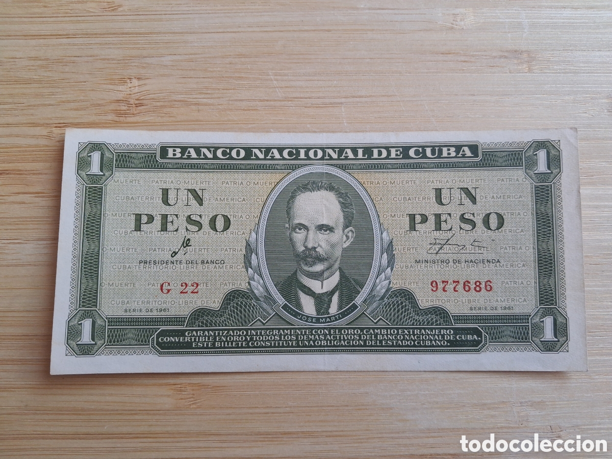 Billetes extranjeros: Billete Cuba 1 Pesos 1961