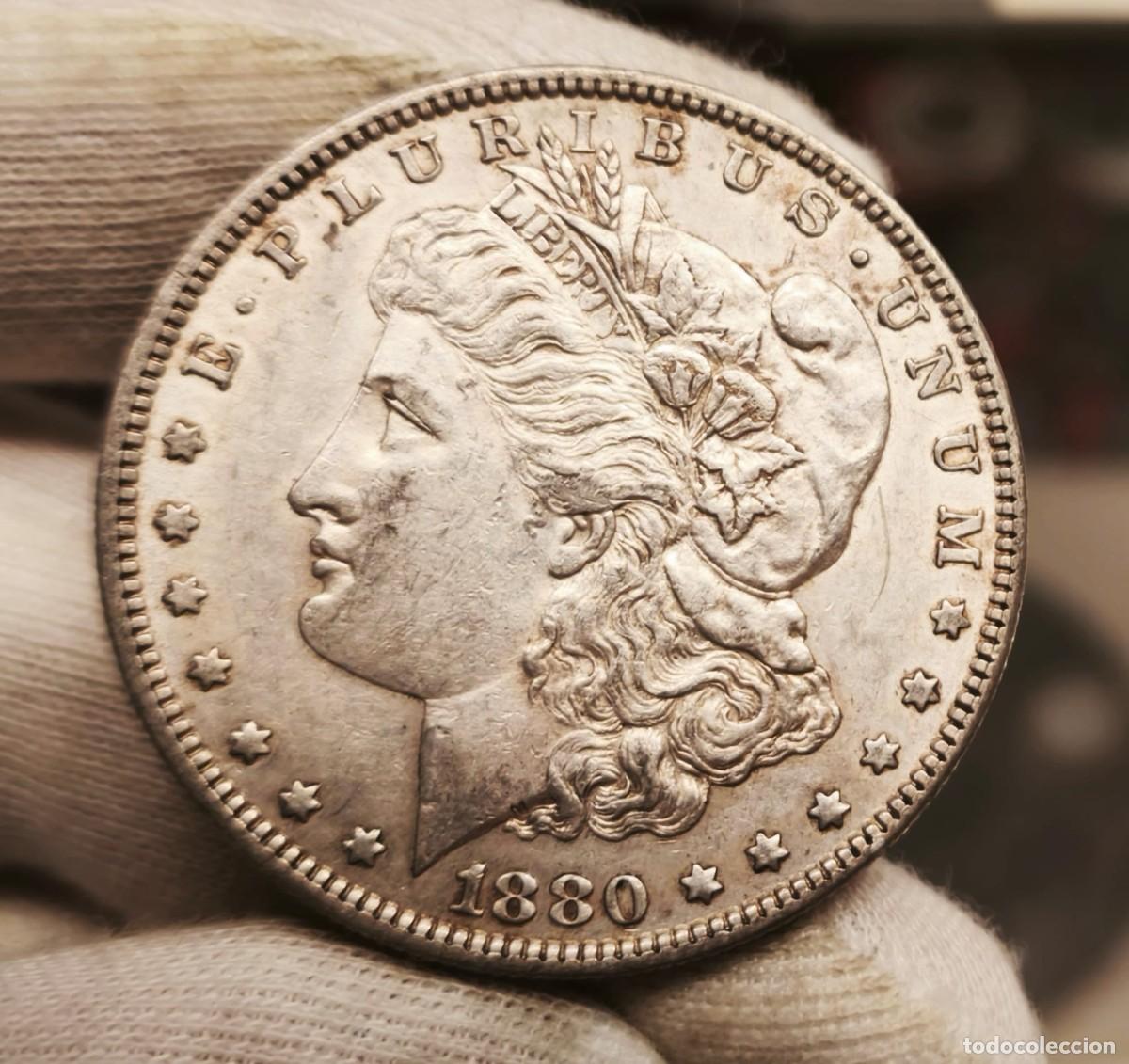 Billetes extranjeros: Estados Unidos 1 D&oacute;lar &rdquo;Morgan Dollar&rdquo; 1880 Km 110 Plata