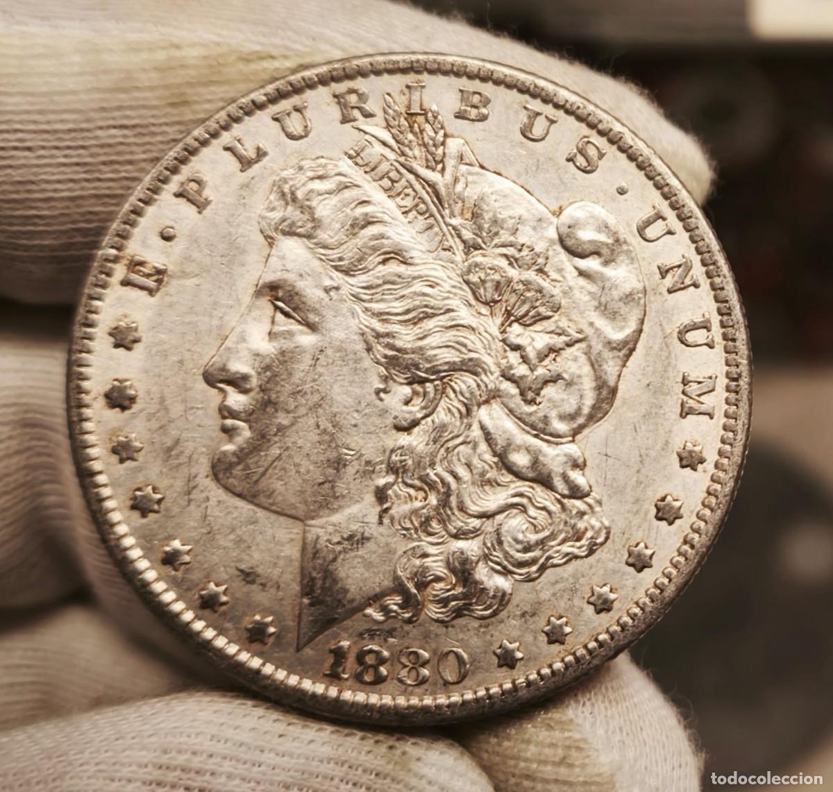 Billetes extranjeros: Estados Unidos 1 D&oacute;lar &rdquo;Morgan Dollar&rdquo; 1880 Km 110 Plata