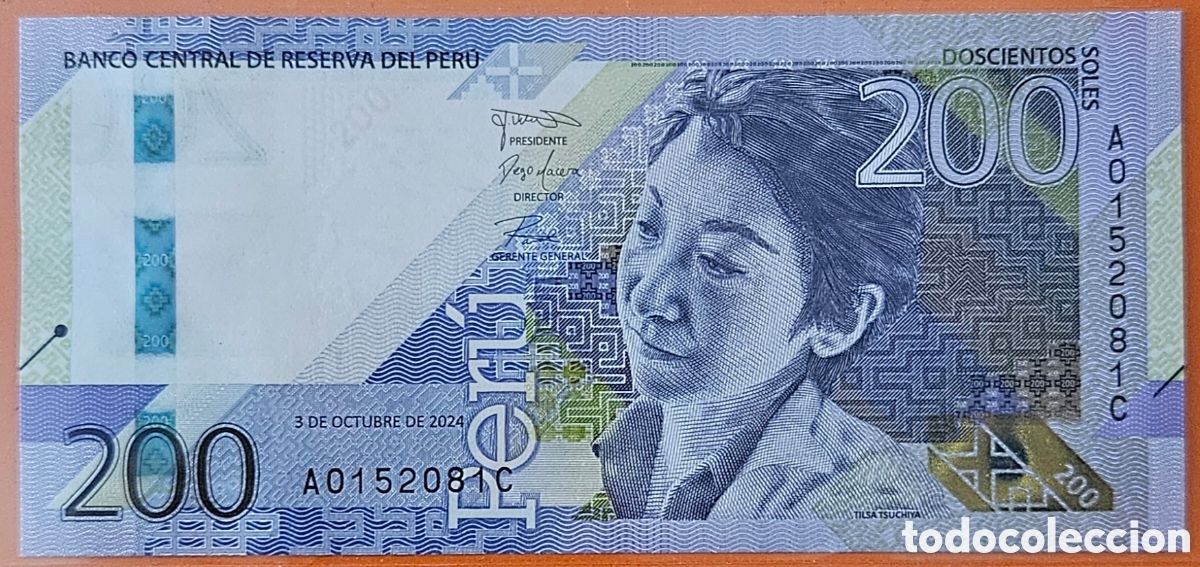 Billetes extranjeros: PER&Uacute;, 200 SOLES, 2014.
