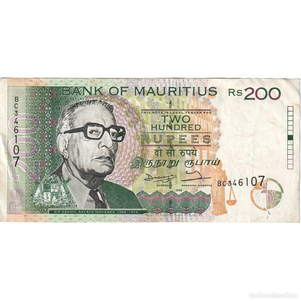 Billetes extranjeros: [#1242832] Mauricio, 200 Rupees, MBC