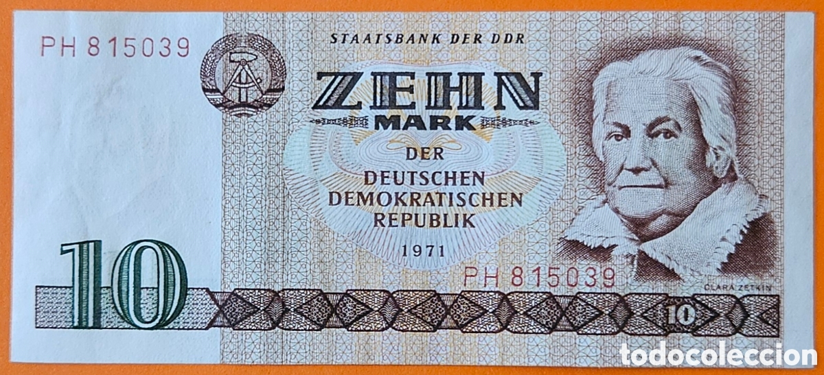 Billetes extranjeros: ALEMANIA ORIENTAL, 10 MARCOS, 1971.