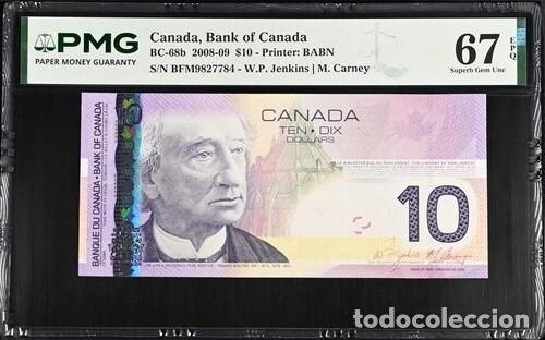 Billetes extranjeros: CANADA * BILLETE 10 DOLLARS 2008-09 * PMG-67 EPQ (IC-1788)