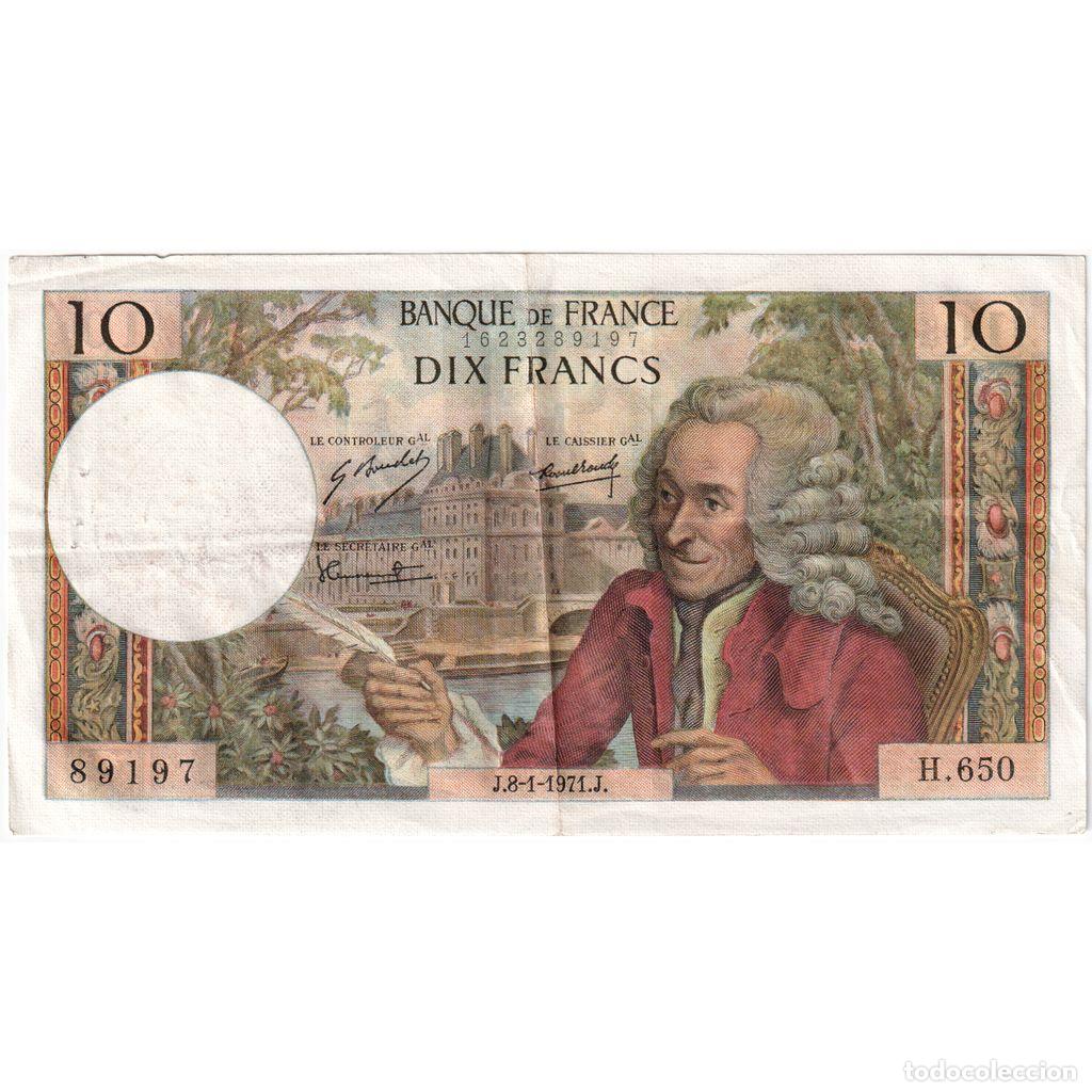 Billetes extranjeros: [#1515131] Francia, 10 Francs, Voltaire, 1972-12-07, H650, MBC