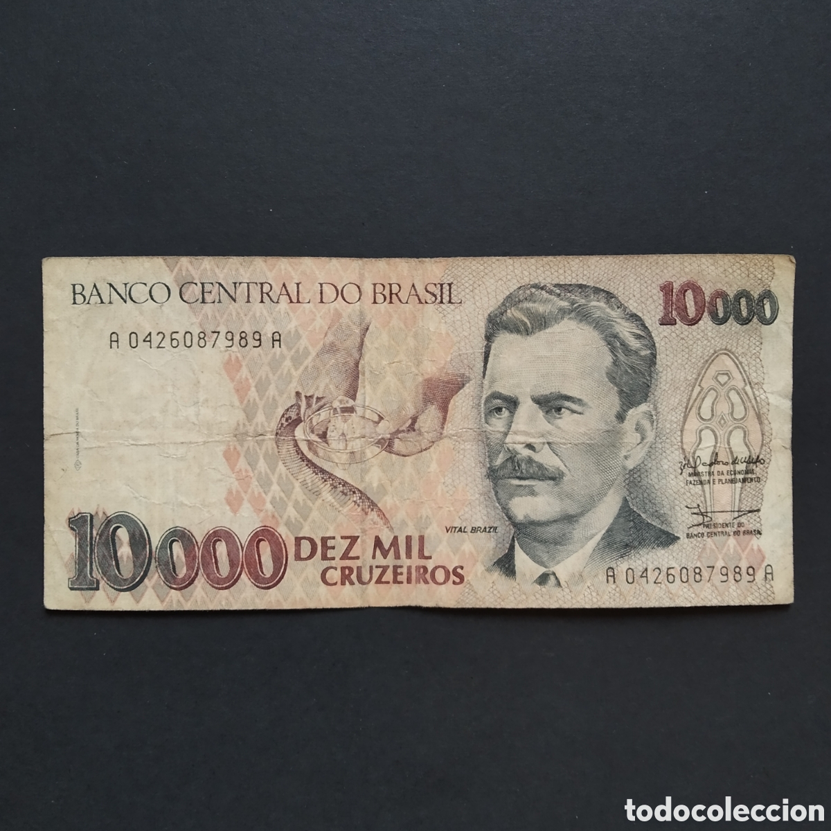 Billetes extranjeros: BILLETE - BRASIL 10000 CRUZEIROS 1991