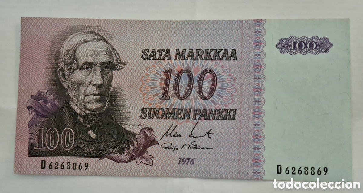 Billetes extranjeros: Billete Finlandia,1.976, 100 Markkaa,UNC.