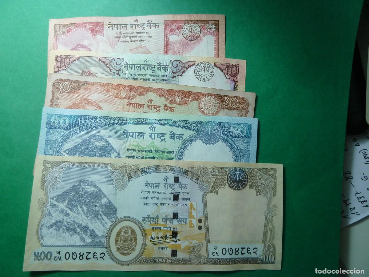 Billetes extranjeros: Lote de billetes de Nepal - Foto 1