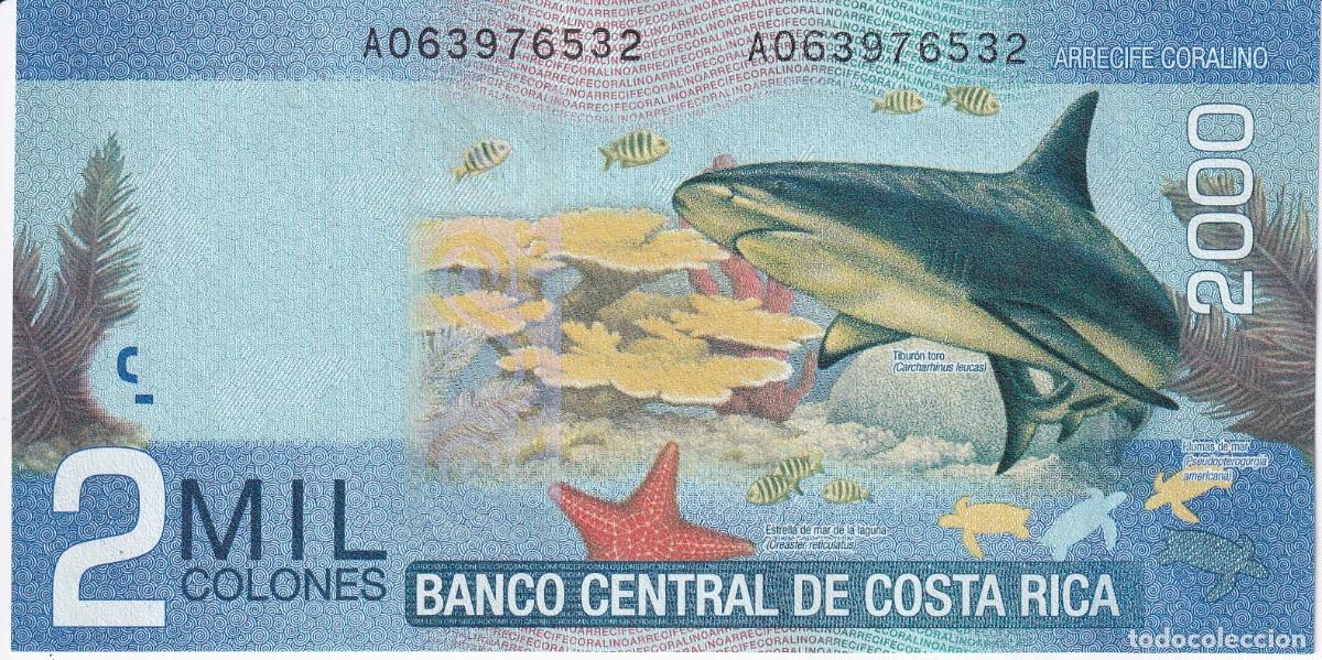 Billetes extranjeros: BILLETE DE COSTA RICA DE 2000 COLONES DEL A&Ntilde;O 2015 SIN CIRCULAR (SC) (TIBURON-SHARK)