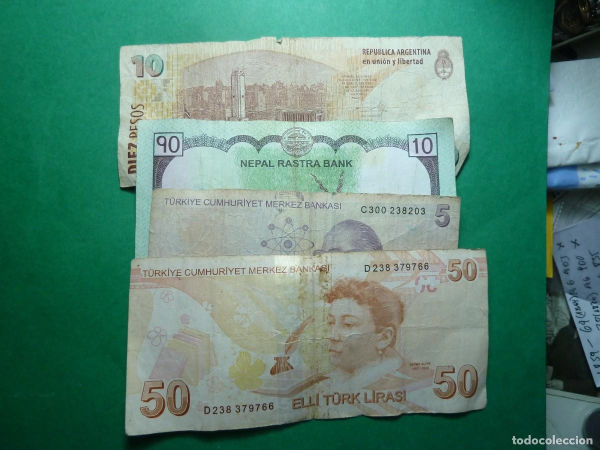 Billetes extranjeros: Lote de billetes varios pa&iacute;ses.