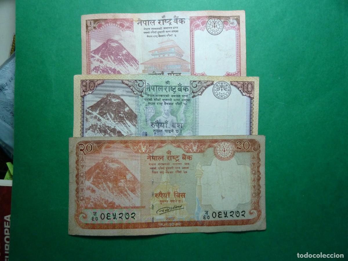 Billetes extranjeros: Lote de billetes de Nepal