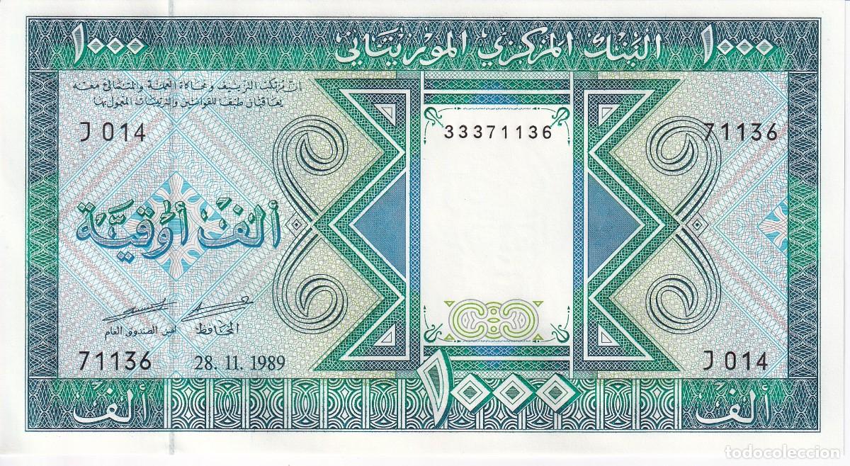 Billetes extranjeros: BILLETE DE MAURITANIA DE 1000 OUGUIYA DEL A&Ntilde;O 1989 SIN CIRCULAR (SC)