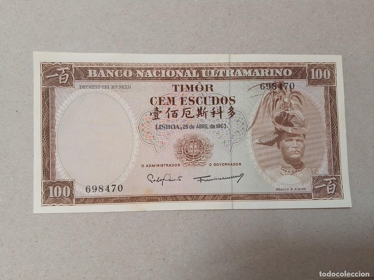 Billetes extranjeros: Billete Timor, 100 escudos, a&ntilde;o 1963, UNC
