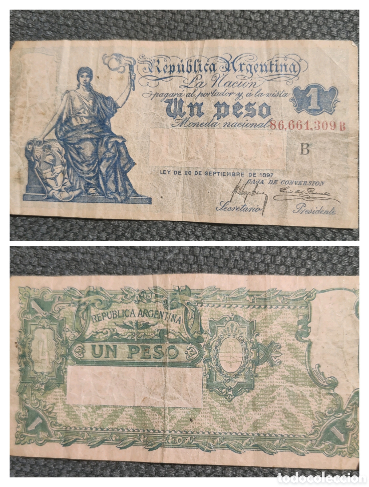 Billetes extranjeros: Billete peso argentino 1897