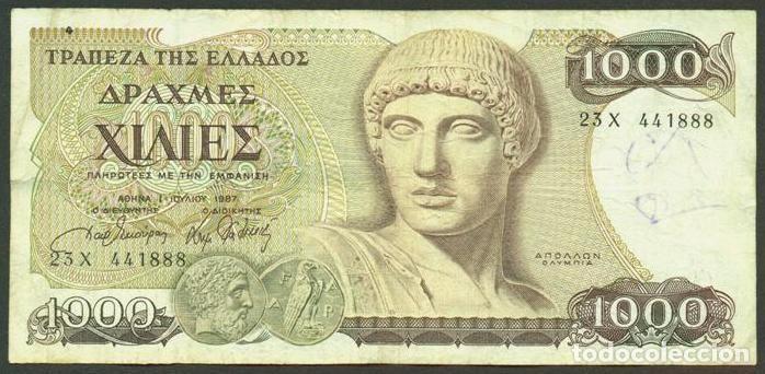 Billets internationaux: GRECIA. 1000 drachmaes 1987. Pick 202. Apolo.