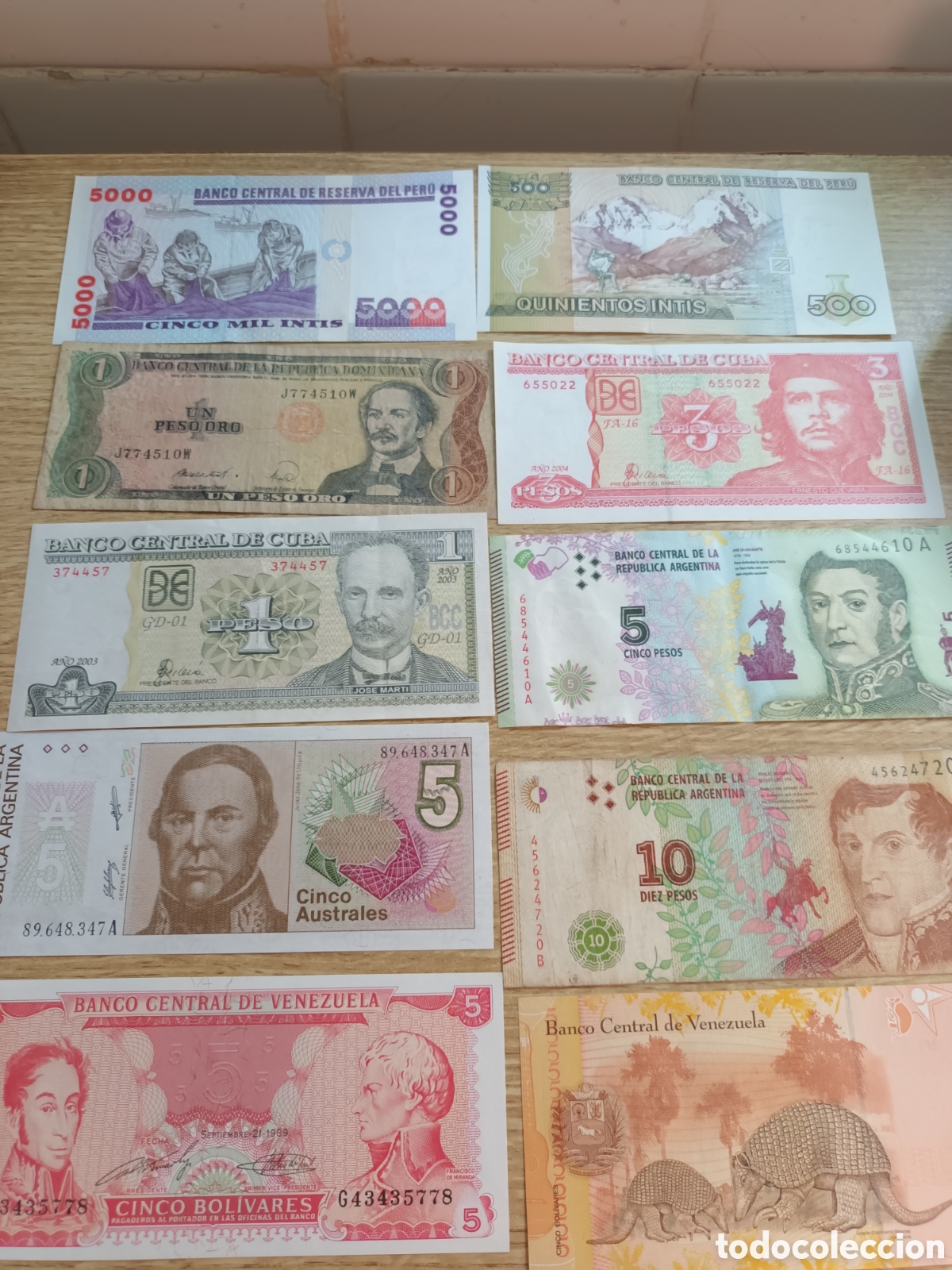 Billetes extranjeros: LOTE DE 10 BILLETES DE DIVERSOS PAISES DE AM&Eacute;RICA