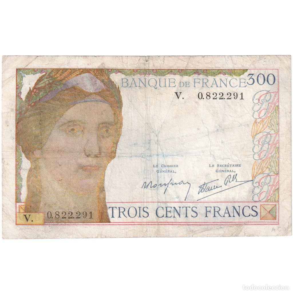 Billetes extranjeros: [#1515194] Francia, 300 Francs, Serveau, 1938, V.0.822.291, BC