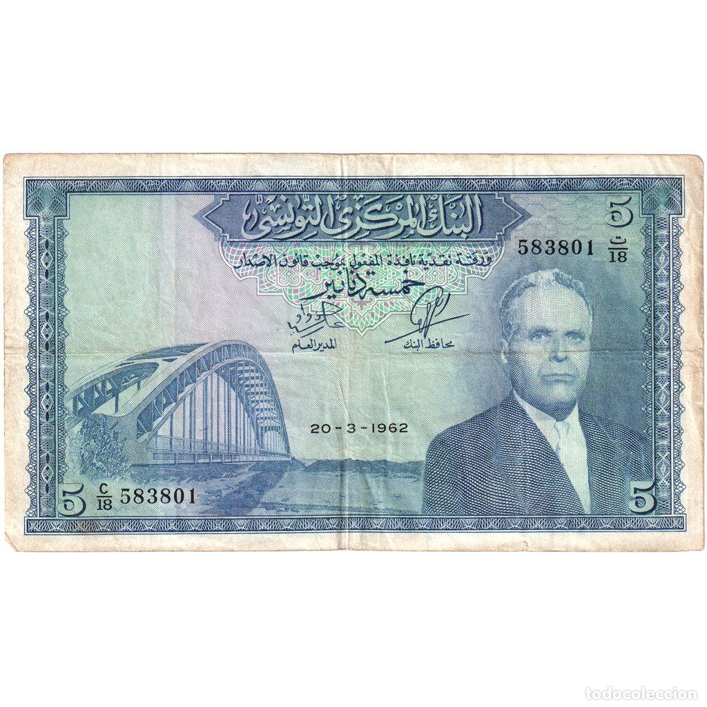 Billetes extranjeros: [#1515197] T&uacute;nez, 5 Dinars, 1962-03-20, BC